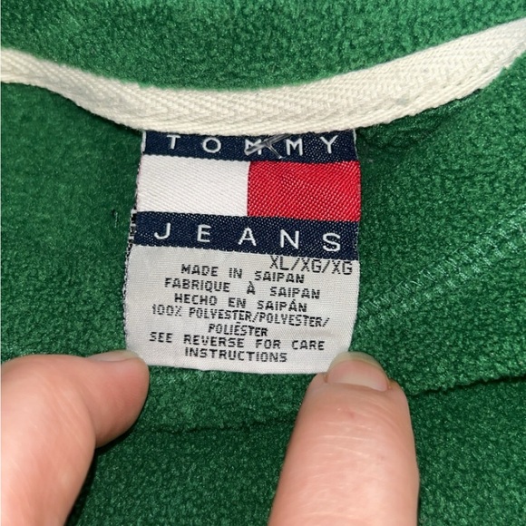 Vintage Tommy Hilfiger Green Crewneck Fleece - Picture 3 of 4